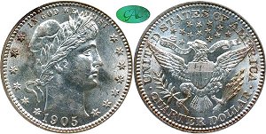 GFRC Open Set Registry - LABELMAN87 1905 Barber  25C