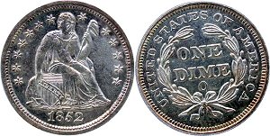 GFRC Open Set Registry - Coulombe Family 1852 Seated  10C