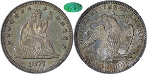 GFRC Open Set Registry - Hoosier 1877 Seated  25C