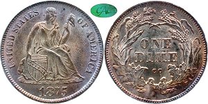 GFRC Open Set Registry - Sacandaga 1875 Seated In Wreath 10C