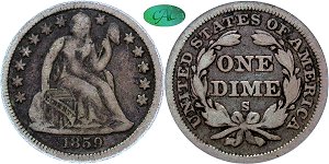 GFRC Open Set Registry - Tenafly 1859 Seated  10C