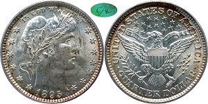 GFRC Open Set Registry - LABELMAN87 1895 Barber  25C