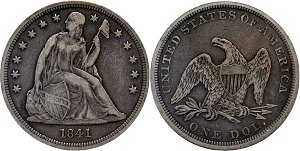 GFRC Open Set Registry - Hermit 1840-1866 Seated No Motto $1
