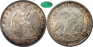 GFRC Open Set Registry - Seated Appalachians Halves 1861 Seated  50C