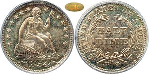 GFRC Open Set Registry - Piedmont 1853-1855 Seated With Arrows 5C