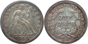 GFRC Open Set Registry - Sacandaga 1843 Seated  10C