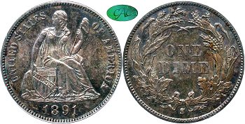 GFRC Open Set Registry - Coulombe Family 1891 Seated  10C