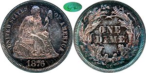 GFRC Open Set Registry - Dale Miller 1876 Seated  10C