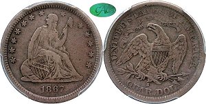 GFRC Open Set Registry - MIKE VERHULST 1867 Seated  25C