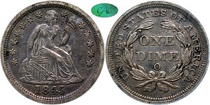 GFRC Open Set Registry - TombstoneJoe 1845 Seated  10C