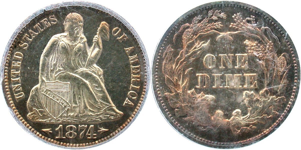 GFRC Open Set Registry - Bill Kelly 1873-1874 Seated Legend, With Arrows 10C