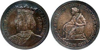 GFRC Open Set Registry - nacnud 1893 Early Commemorative Isabella 25C