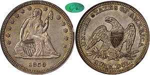 GFRC Open Set Registry - Iowa Collection III 1859 Seated  25C