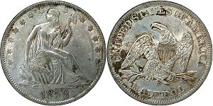 GFRC Open Set Registry - West Coast 1858 Seated  50C