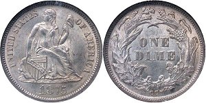 GFRC Open Set Registry - Dale Miller 1875 Seated Below Wreath 10C