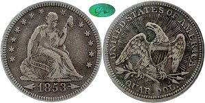 GFRC Open Set Registry - Tenafly 1853 Seated  25C