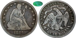 GFRC Open Set Registry - Tenafly 1889 Seated  25C