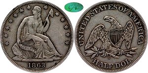 GFRC Open Set Registry - BL 1863 Seated  50C