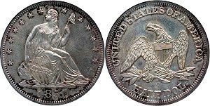GFRC Open Set Registry - Oregon Beaver 1851 Seated  50C