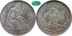 GFRC Open Set Registry - Greene 1855 Seated With Arrows 50C