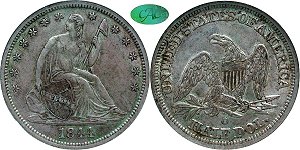 GFRC Open Set Registry - Pikes Peak 1844 Seated  50C