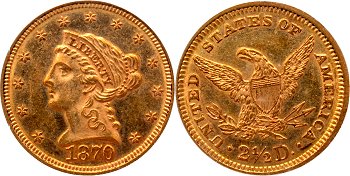 GFRC Open Set Registry - Oregon Beaver 1870 Gold Liberty G$2.5