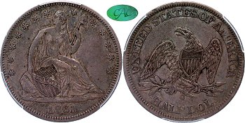 GFRC Open Set Registry - Civil War 1861 Seated Union 50C