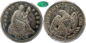 GFRC Open Set Registry - Tenafly 1847 Seated  25C