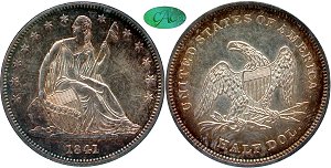 GFRC Open Set Registry - White Pine 1839-1841 Seated No Motto, Sm Letters Reverse 50C