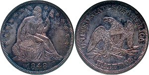 GFRC Open Set Registry - Greene 1848 Seated  50C