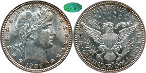 GFRC Open Set Registry - LABELMAN87 1907 Barber  25C