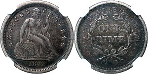 GFRC Open Set Registry - Sacandaga 1842 Seated  10C