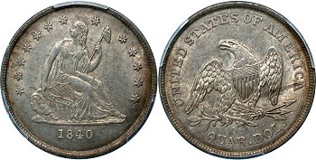 GFRC Open Set Registry - nacnud 1838-1840 Seated No Drapery 25C