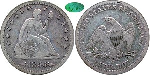 GFRC Open Set Registry - Mountain View 1855 Seated With Arrows 25C