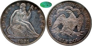GFRC Open Set Registry - Pikes Peak 1891 Seated  50C