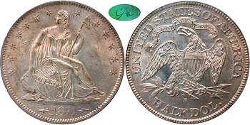 GFRC Open Set Registry - Oregon Beaver 1874 Seated  50C