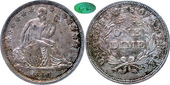 GFRC Open Set Registry - Tenafly 1840 Seated No Drapery 10C