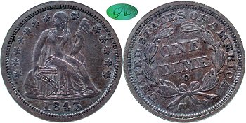 GFRC Open Set Registry - Gerry Fortin 1843 Seated  10C