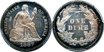 GFRC Open Set Registry - Sacandaga 1867 Seated  10C