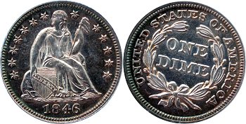 GFRC Open Set Registry - Gerry Fortin 1846 Seated  10C