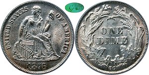 GFRC Open Set Registry - Tenafly 1876 Seated  10C