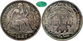 GFRC Open Set Registry - Gerry Fortin 1887 Seated  10C