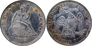 GFRC Open Set Registry - Hoosier 1872 Seated  25C