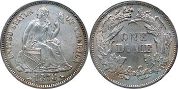 GFRC Open Set Registry - Gerry Fortin 1873 Seated With Arrows 10C