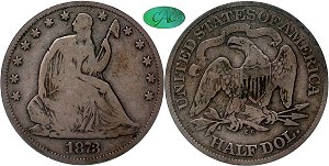 GFRC Open Set Registry - West Coast 1873 Seated No Arrows 50C