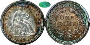 GFRC Open Set Registry - Gerry Fortin 1845 Seated  10C