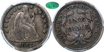 GFRC Open Set Registry - Tenafly 1852 Seated  10C