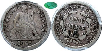 GFRC Open Set Registry - Tenafly 1845 Seated  10C