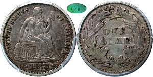 GFRC Open Set Registry - Tenafly 1873 Seated With Arrows 10C