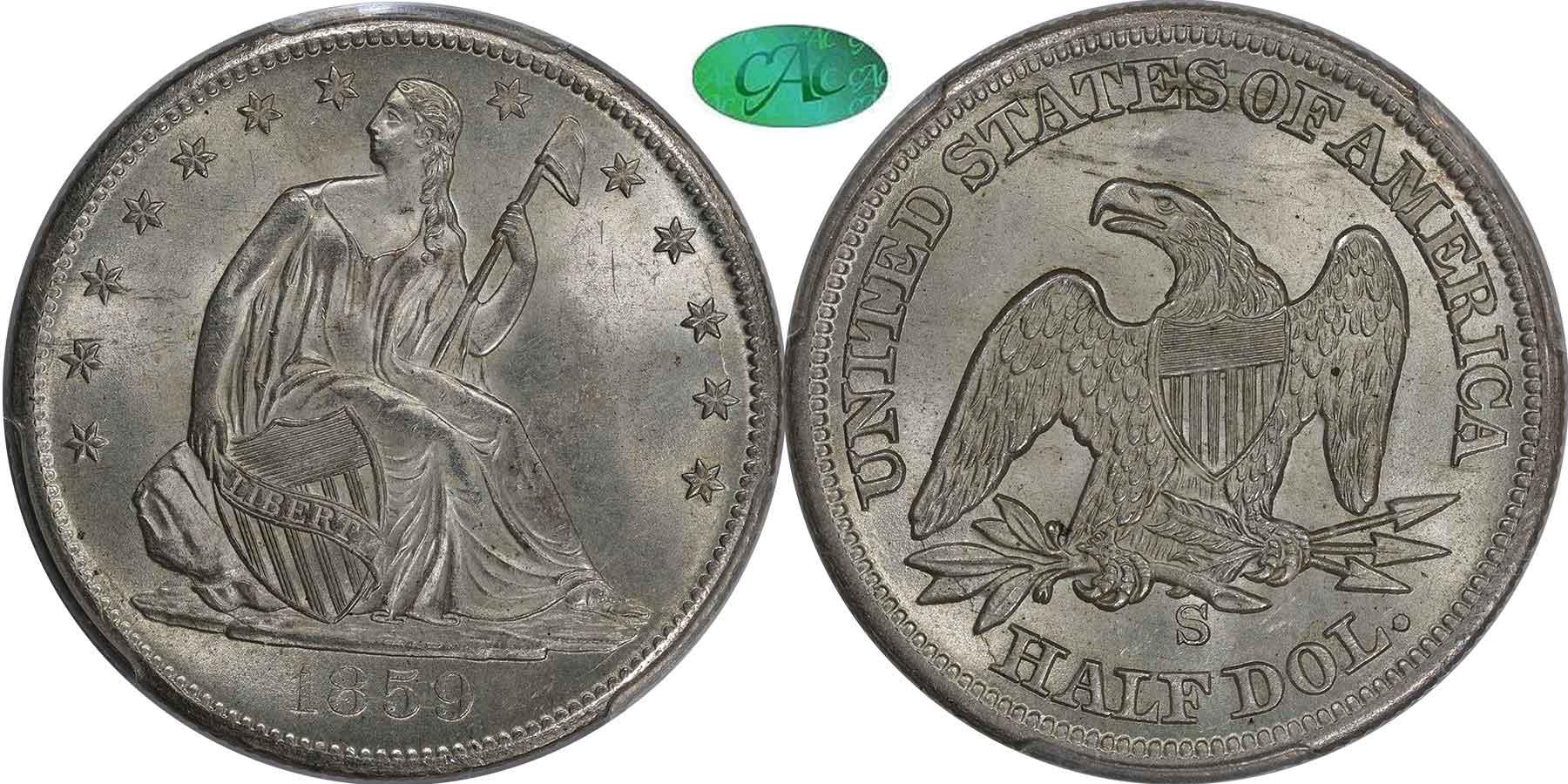 GFRC Open Set Registry - White Pine 1859 Seated  50C